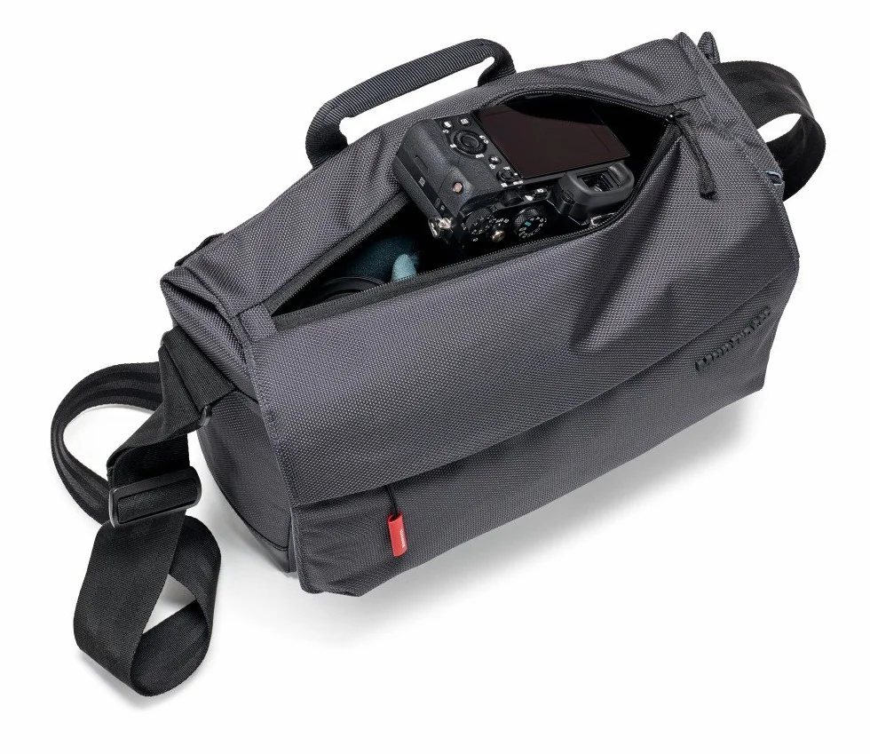 Manfrotto Manhattan Messenger Speedy 10 torba na aparat, wielofunkcyjna, do przenoszenia aparatu i akcesoriów, z wodoodpornego materiału, torba fotograficzna z kieszenią na komputer i tablet, z