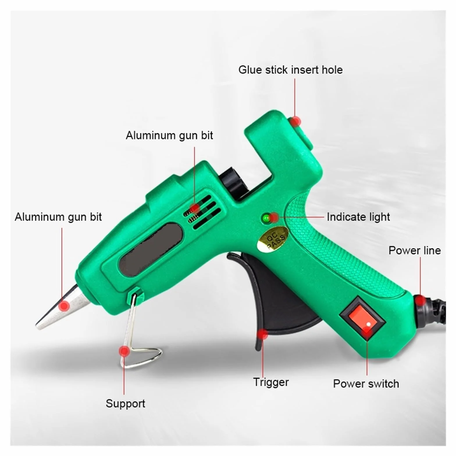 25W Pistolet Do Klejenia Na Gorąco Z 7MM Kleje W Sztyfcie Mini Przemysłowe Termo Elektryczne Opalarka Temperatura Rzemiosło Naprawa Narzędzie Majsterkowania Szybkie Nagrzewanie