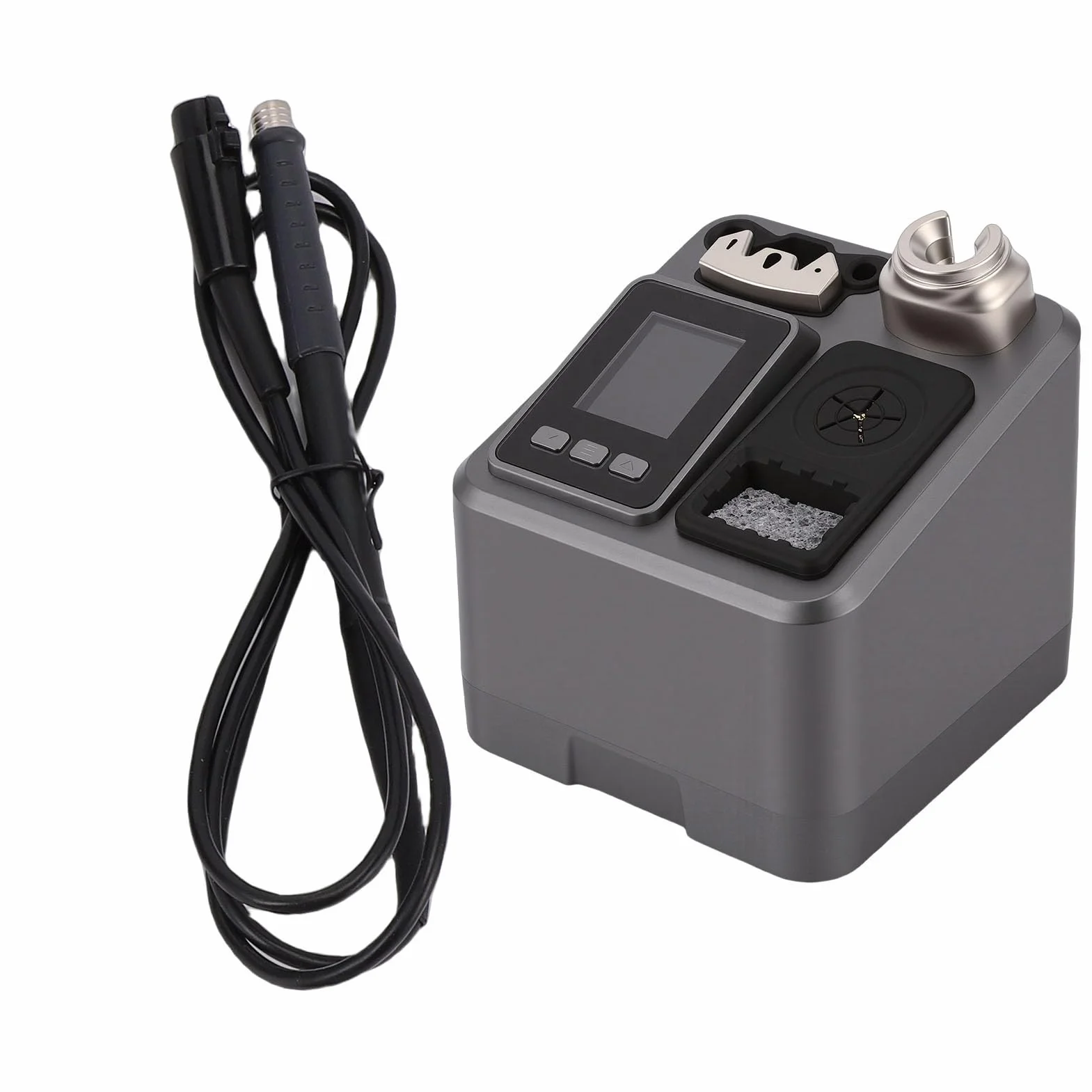 PUSOKEI Stacja Lutownicza Antystatyczna 120W | Kontrola Temperatury PID Szybkie Nagrzewanie Wyświetlacz LCD Automatyczne Uśpienie Wbudowany Transformator do Naprawy (wtyczka UE)