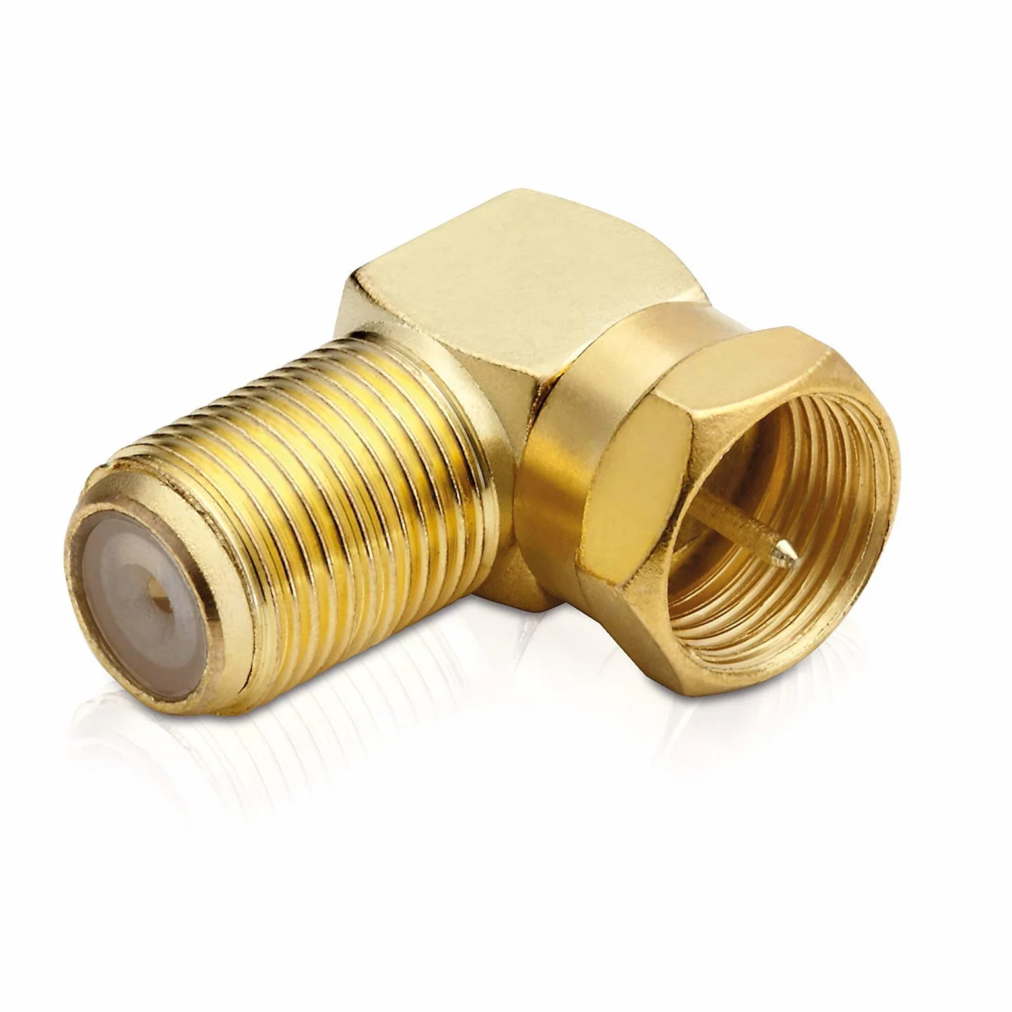 Conecto Adapter kątowy 90 stopni F na F pozłacany 2 sztuki