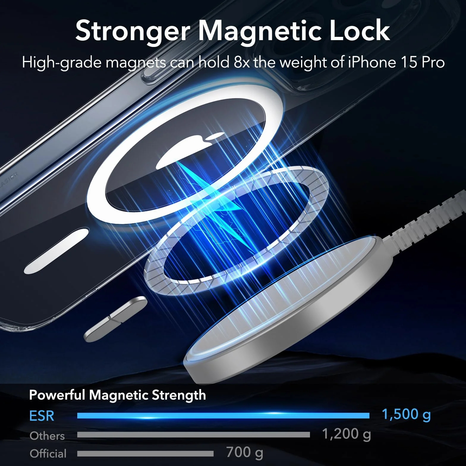 ESR Etui do iPhone 15 Pro MagSafe przezroczyste ochrona wojskowa