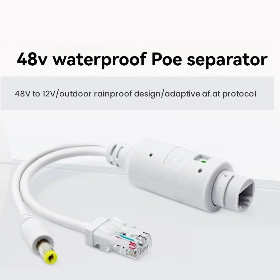 Wodoodporny rozdzielacz POE 48V do 12V z adapterem wideo i zasilaczem do kamery IP