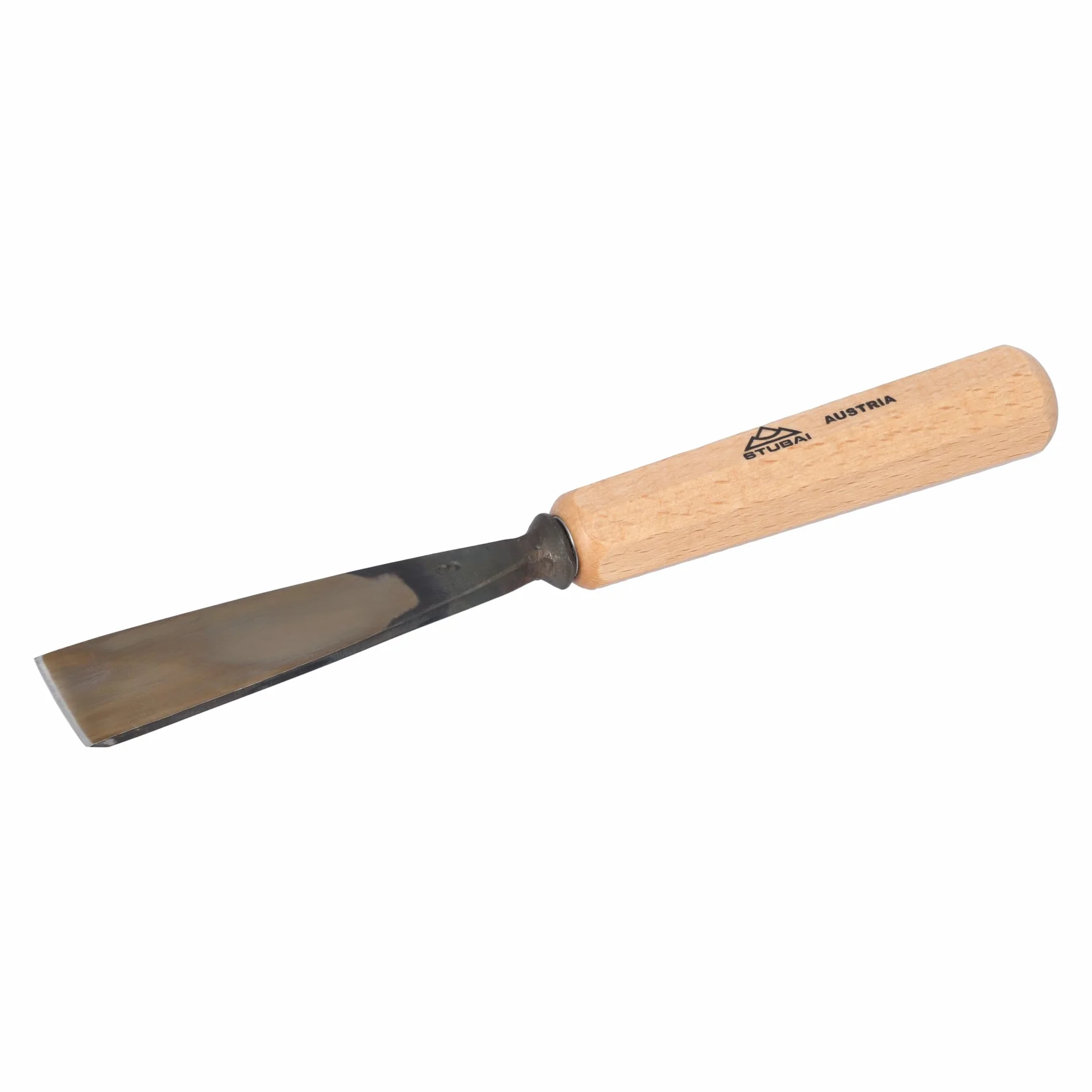 Stubai 520330 Dłuto do rzeźbienia w drewnie typ 3 z drewnianym uchwytem, złoty/beżowy, 30 mm