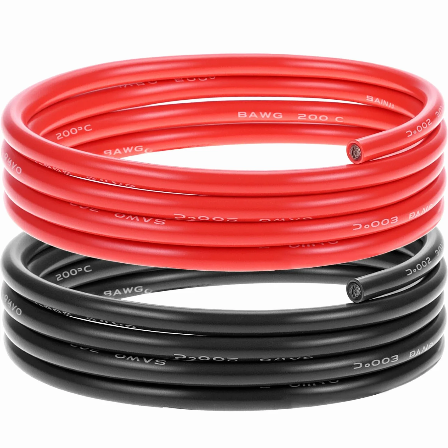 QWORK 8 AWG 8,3 mm² przewód silikonowy - 1,5 m czarny i 1,5 m czerwony - przewód elektryczny 1650 żył cynowany drut miedziany do RC samochodu, drona, akumulatora samolotu itp