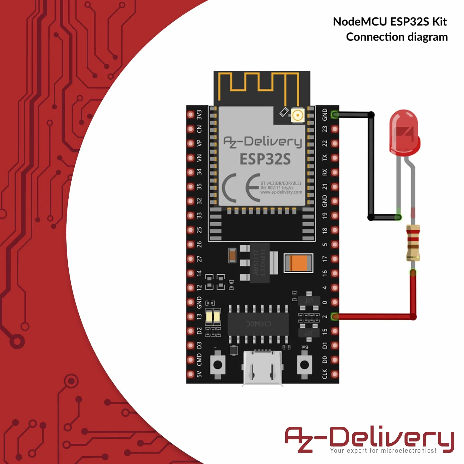 AZDelivery NodeMCU ESP-32S Kit