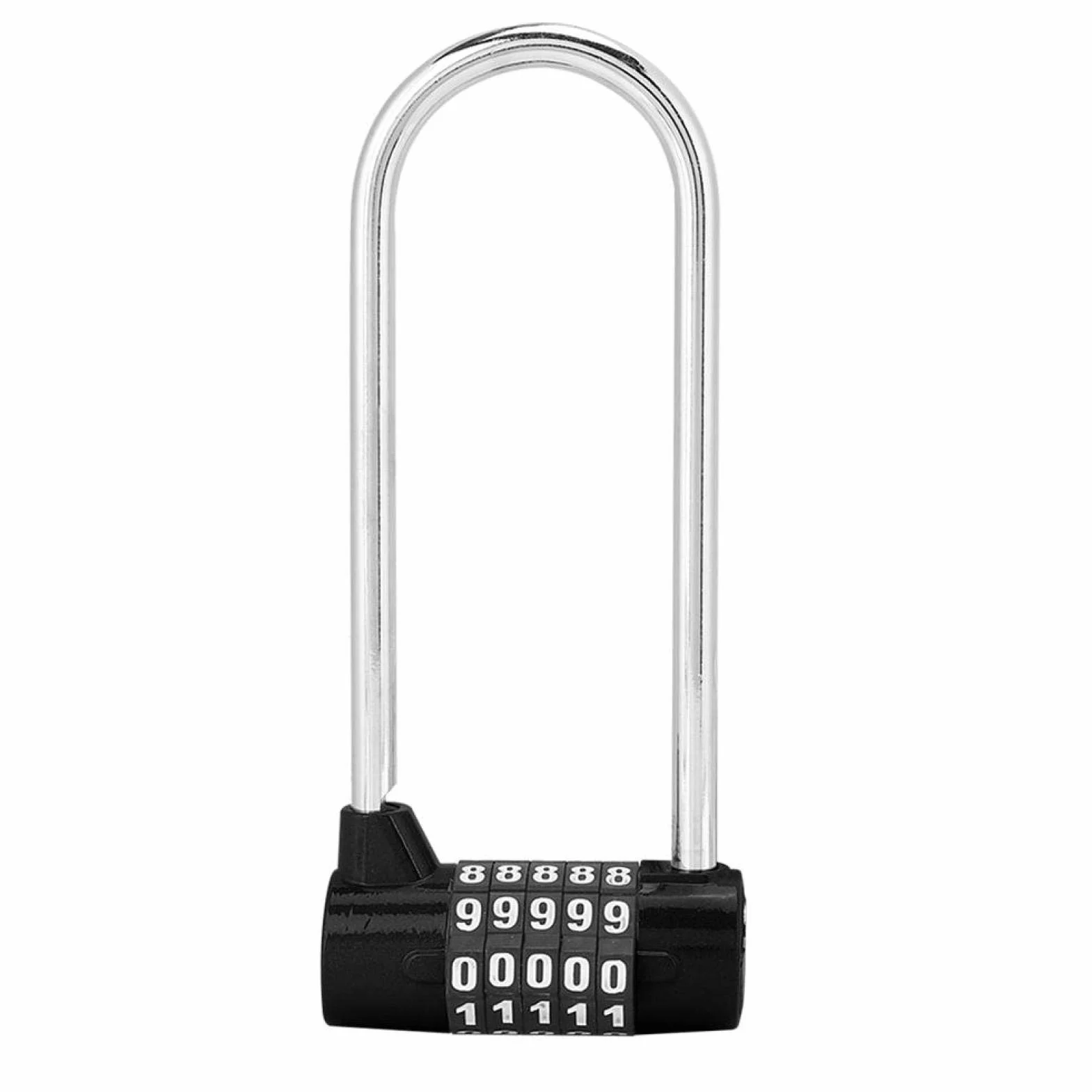 U-Lock, zamek szyfrowy do roweru z 4-cyfrowym kodem blokady bezpieczeństwa roweru do szafki na siłownię, klamka do drzwi szafki szkolnej (czarna)