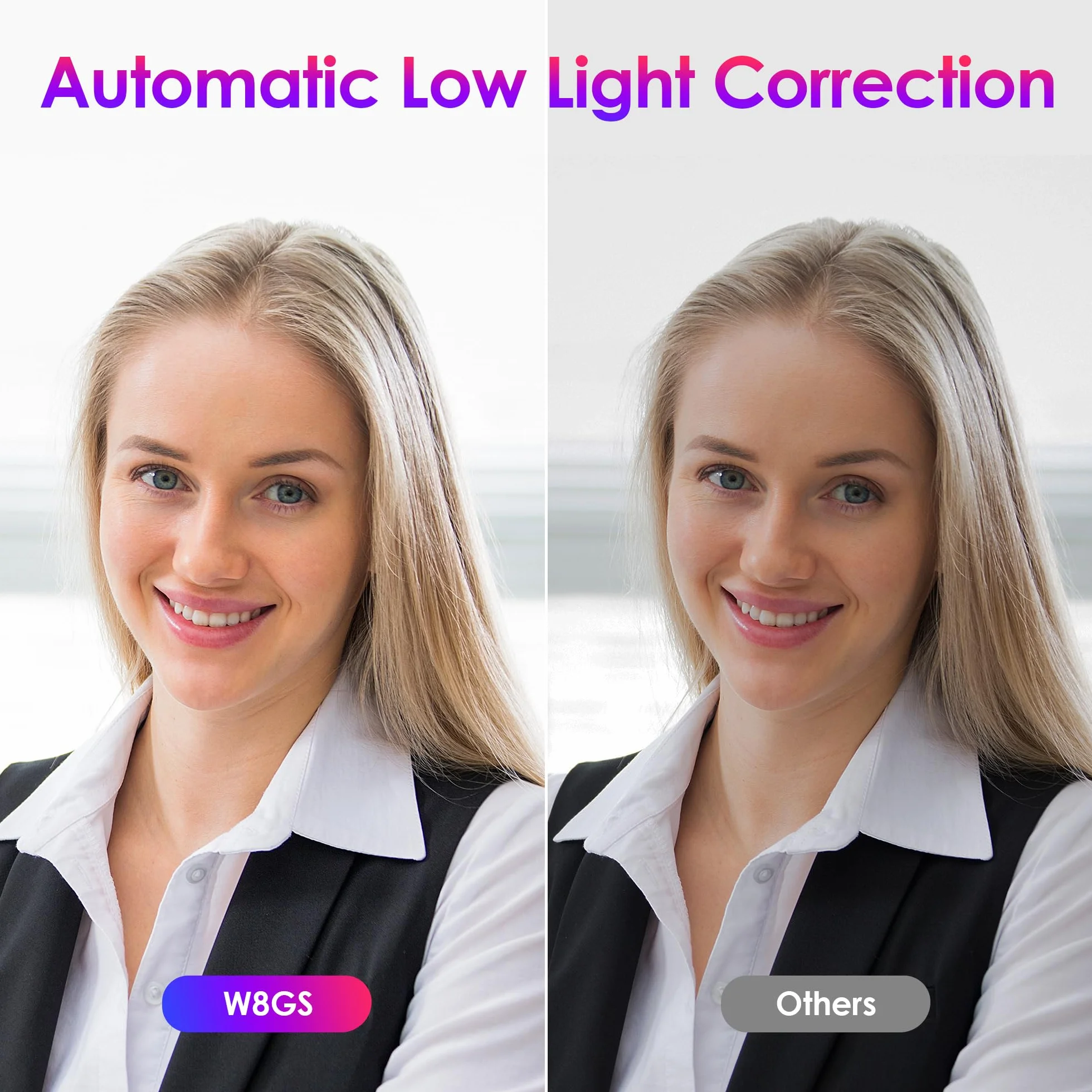 Kamera internetowa W8GS 4K z mikrofonem automatyczne ustawianie ostrości 85° osłona prywatności statyw