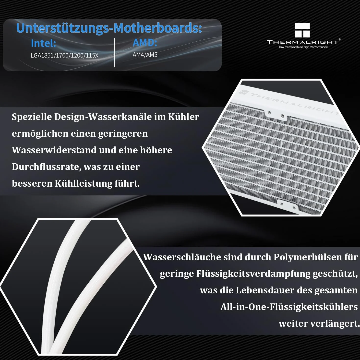Thermalright Frozen Prism 360 Biały ARGB Cieczochłodny Radiator CPU z 120mm ARGB PWM Wentylatorem, Radiator Komputerowego dla AM4/AM5, Intel lga1700/1851/1150/1151/1200/2011