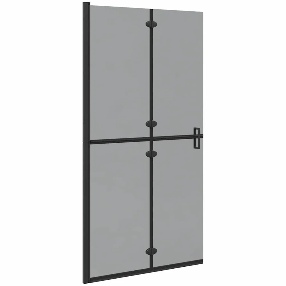 Ścianka prysznicowa Walk-In czarna 100 x 6,5 x 190 cm z aluminium i szkła bezpiecznego ESG, składana kabina prysznicowa z nanopowłoką jako ochrona przed pryskaniem i ściana boczna do łazienki