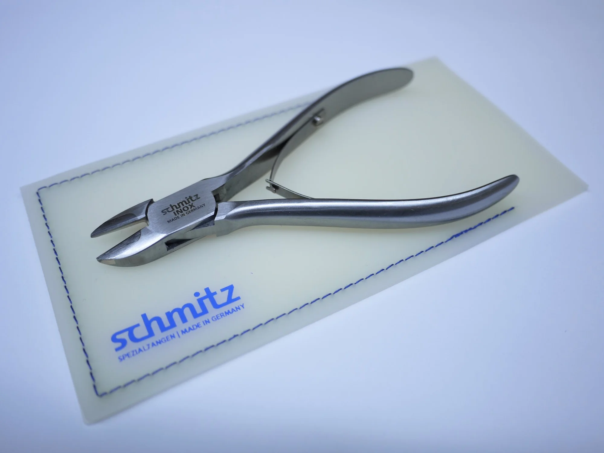 Szczypce boczne 130 mm z ostrzami z twardego metalu | Schmitz 3441FP00RF | owalna głowica z watą tnącą | INOX - nierdzewne | Przegubiony przegub szczypiec dla profesjonalistów | Made in Germany - Solingen