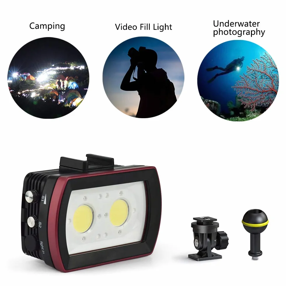 Sea frogs IPX8 wodoodporna lampa LED do aparatu, światło do fotografii i wideo, 3500 lm, do nurkowania, 40 m, oświetlenie do fotografii podwodnej