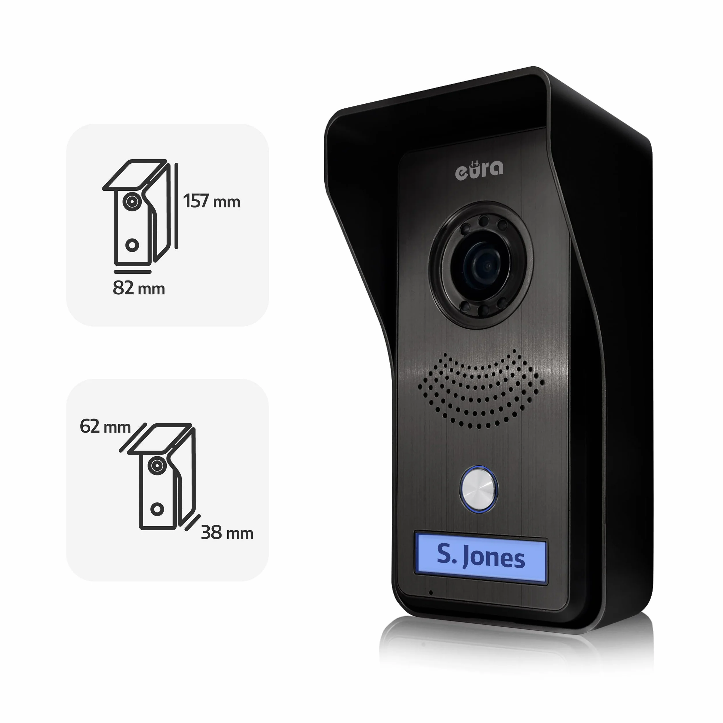 Eura VDP-76A3 Alpha wideodomofon 4-przewodowy, kolorowy monitor 7", RFID, pamięć obrazu, 2 wejścia, biały