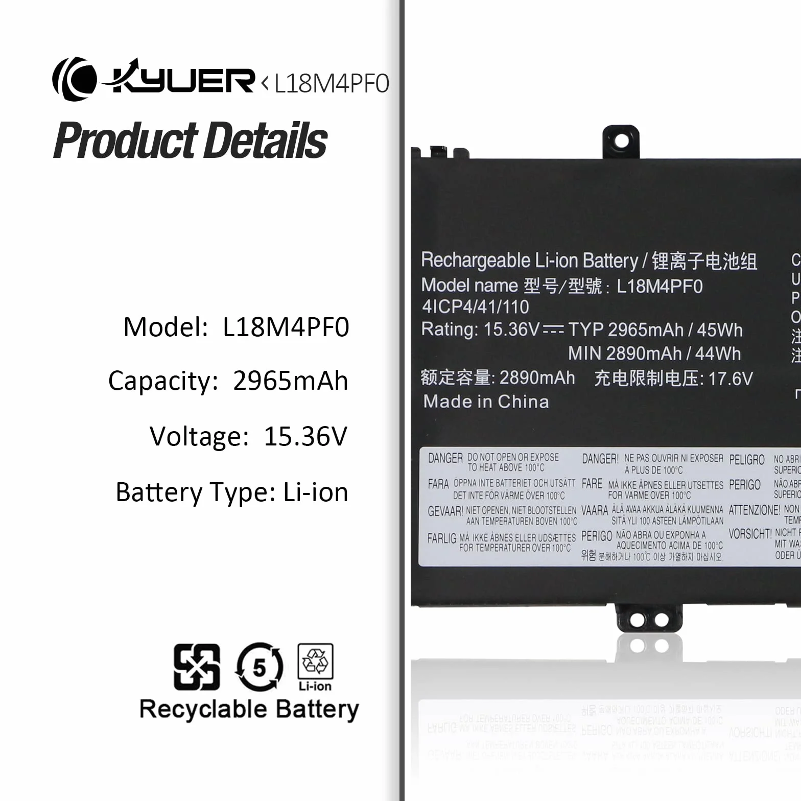Bateria do Lenovo ThinkBook 13S-IML 14S-IML 45Wh L18M4PF0 L18C4PF0