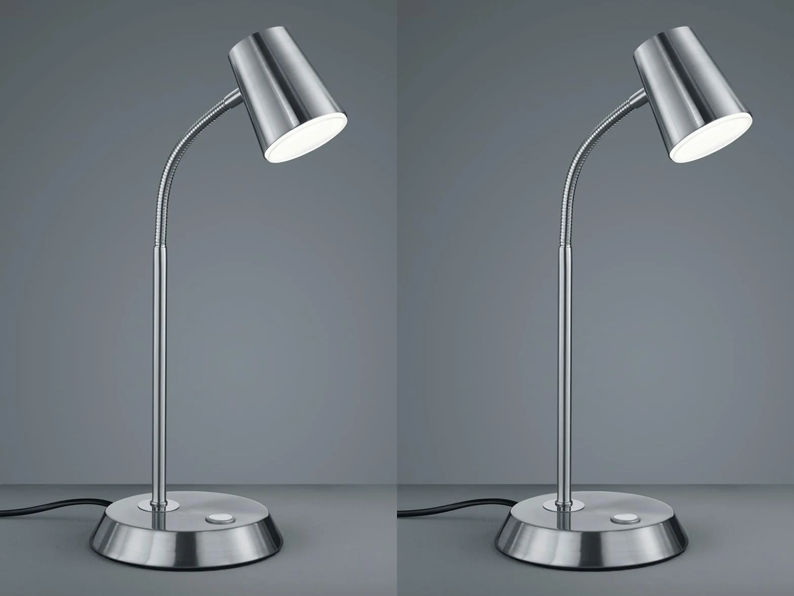 Elastyczna lampa biurkowa LED w zestawie 2 szt. w kolorze matowego niklu z dotykowym ściemniaczem – idealna jako lampka do czytania, lampka nocna lub lampka robocza