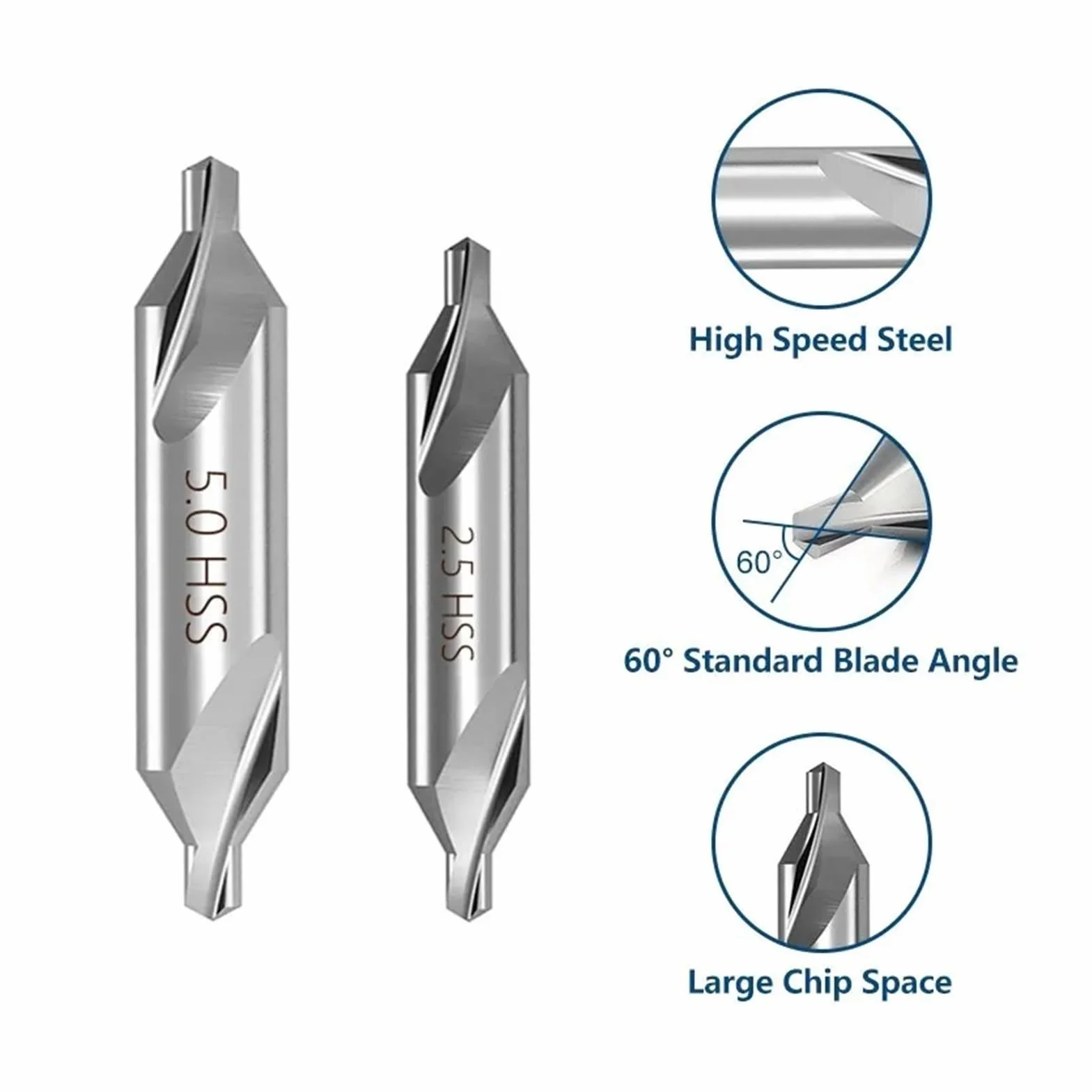 Zestaw wierteł centrujących HSS 1,0/1,5/2,0/2,5/3,5/5 mm Wiertło stożkowe 60 stopni Powlekane TiN Wiertła centrujące do metalu