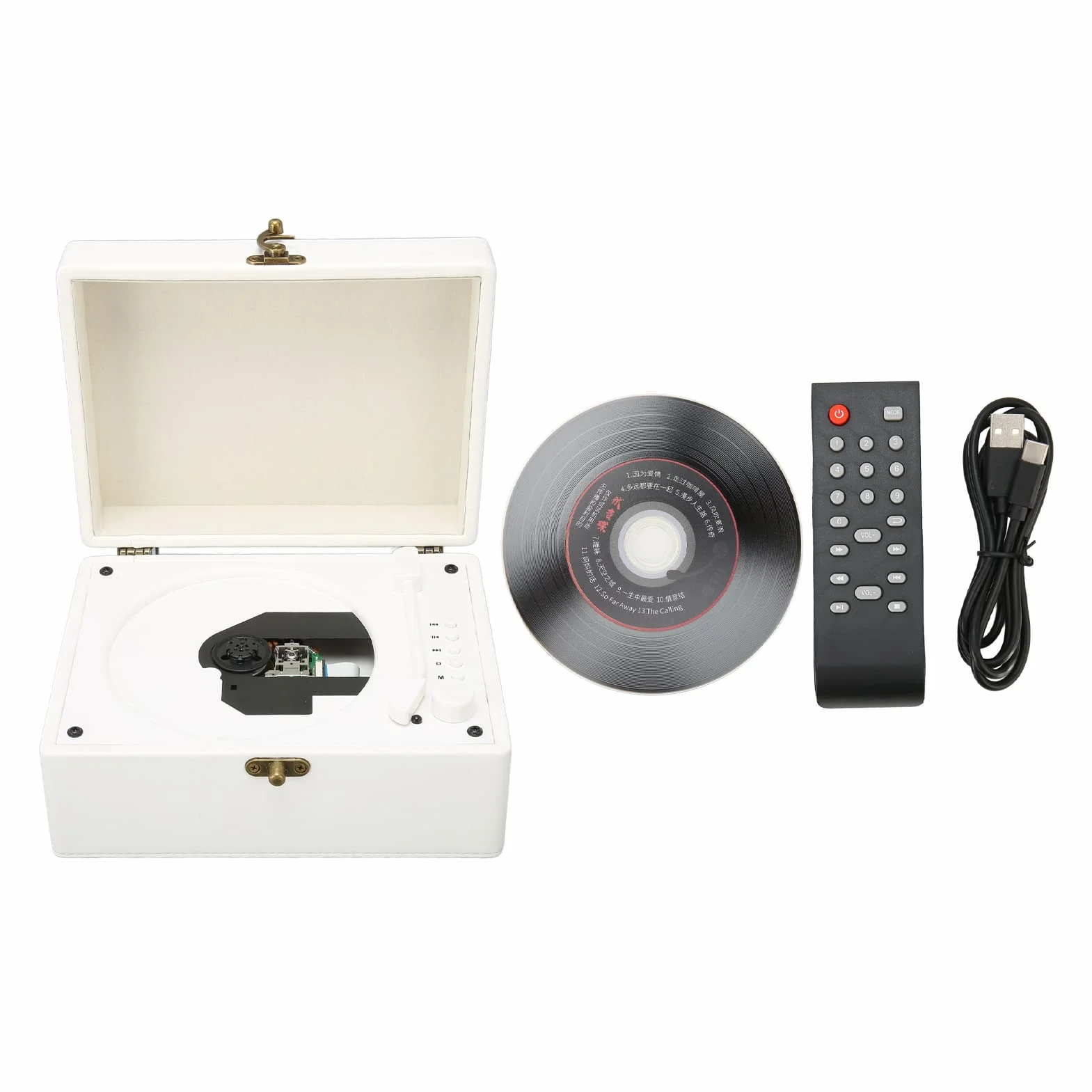 Odtwarzacz Płyt CD HiFi AUX USB Biały