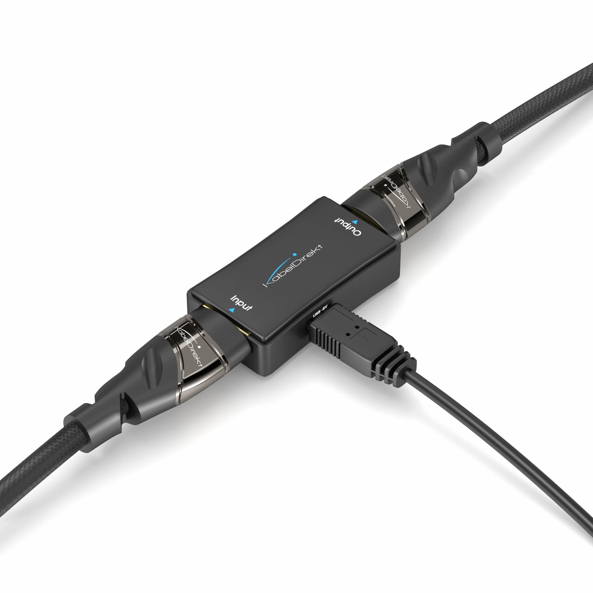 KabelDirekt – aktywny repeater/wzmacniacz sygnału HDMI 2.0 (UHD 4K/60Hz, HDR, YUV 4:4:4, maks. zasięg 50 m, HDCP 2.2., żeńsko-żeński, czarny)