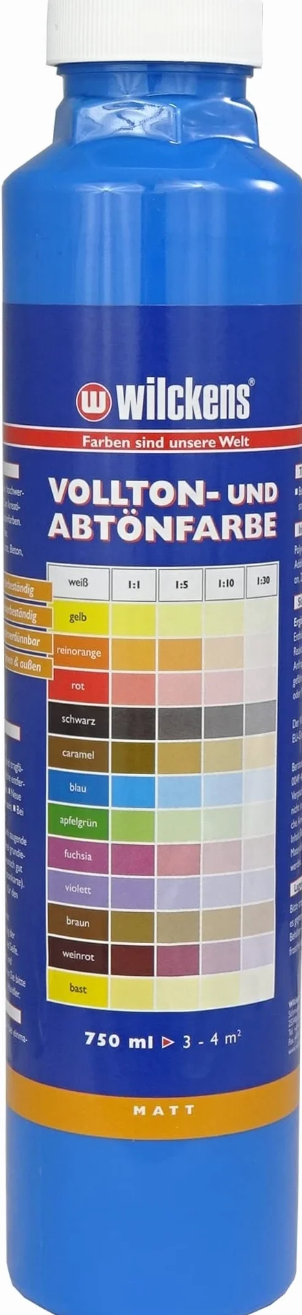 Wysokiej jakości farba ścierna – jednolity kolor / 750 ml / matowy – 14 kolorów do wyboru (niebieski)