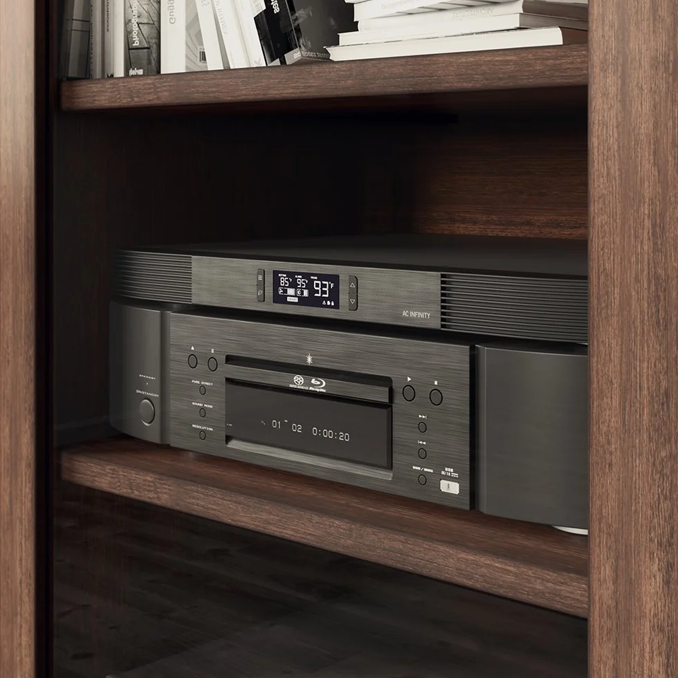 AC Infinity AIRCOM T10 leises Lüftersystem 43 cm für Receiver Verstärker DVR AV-Komponenten