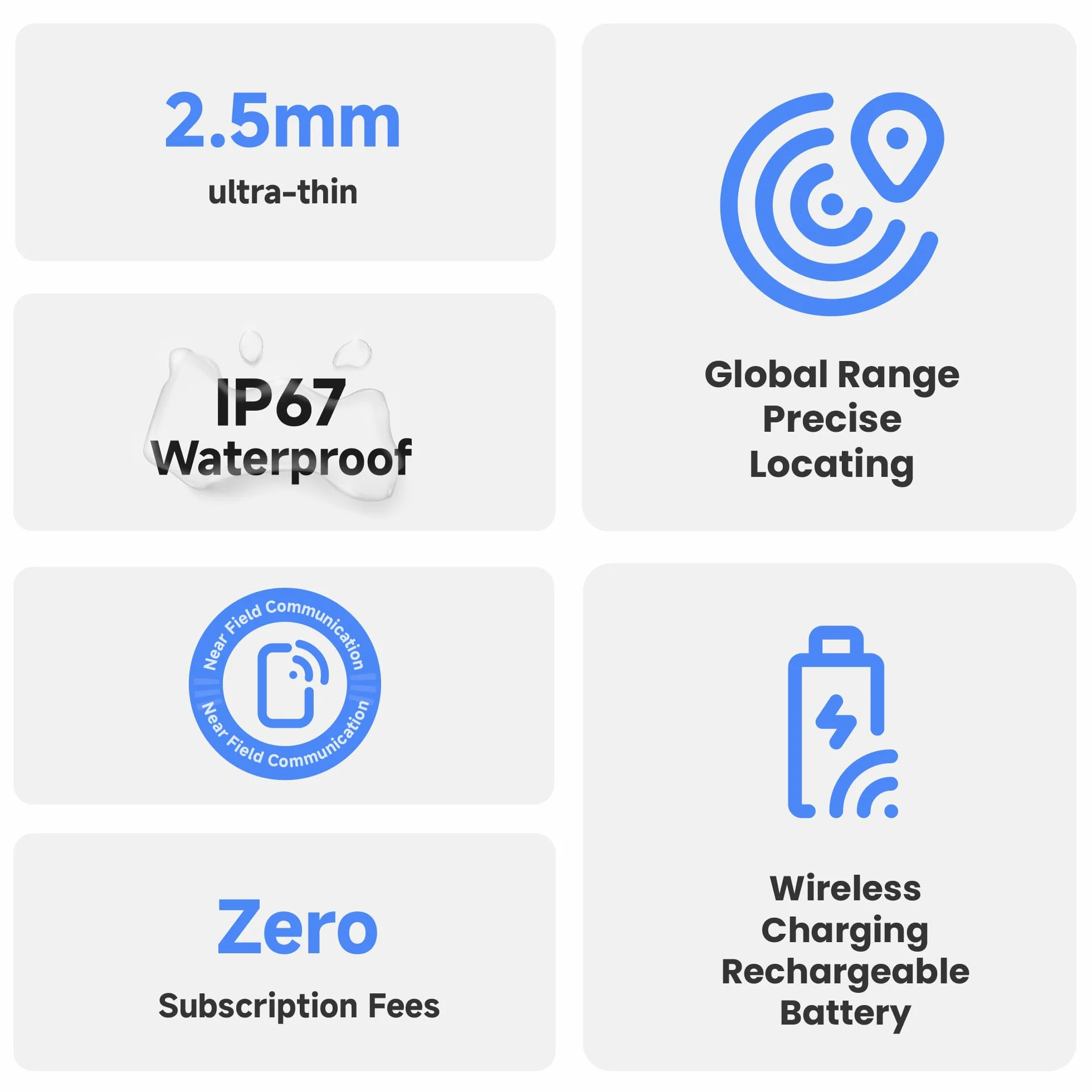 MiLi MiCard Wallet Tracker dla Android i iOS, bezprzewodowo ładowana inteligentna karta lokalizacyjna z NFC