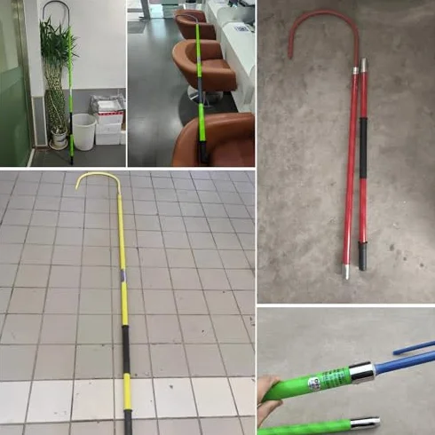 Zestaw 5 haczyków ratunkowych i izolowanych drążków ratunkowych – 3/5/6/3 m, narzędzia bezpieczeństwa dla elektryków, ochrona przed porażeniem prądem, sprzęt roboczy na żywo (żółty 3 szt., 1,5 m)