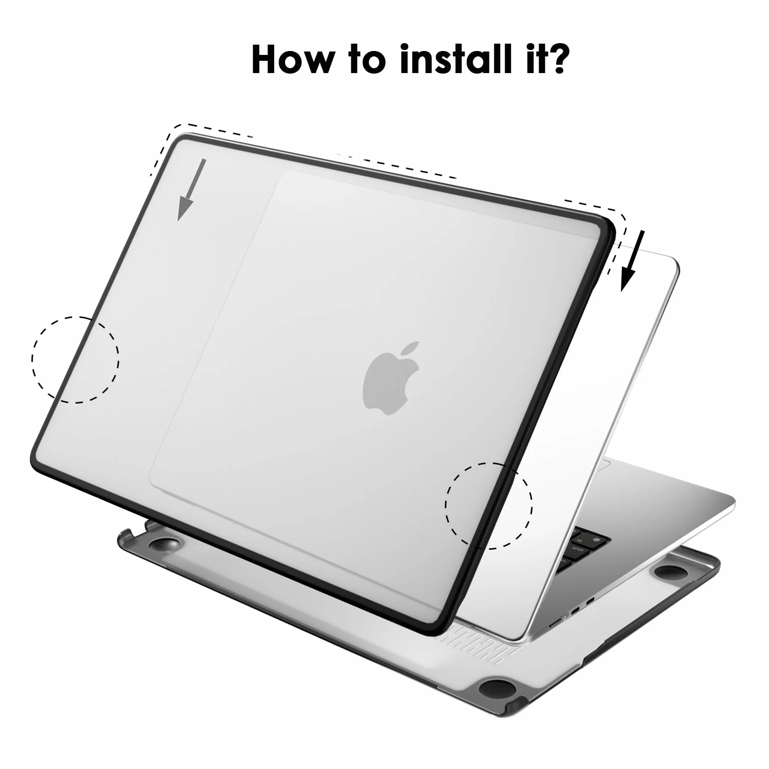 Etui do MacBook Air M3/M2 33.0 cm A3113 A2681 2024 2022 TPU PC matowa przezroczysta czarna