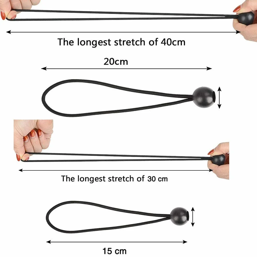 30 sztuk Liny bungee do plandeki,napinaczy do plandek, gumowe napinacze z kulką, liny bungee do pawilonu, plandeki, kempingu, namiotu, szelek przedłużających zasłony (200 mm i 150 mm)