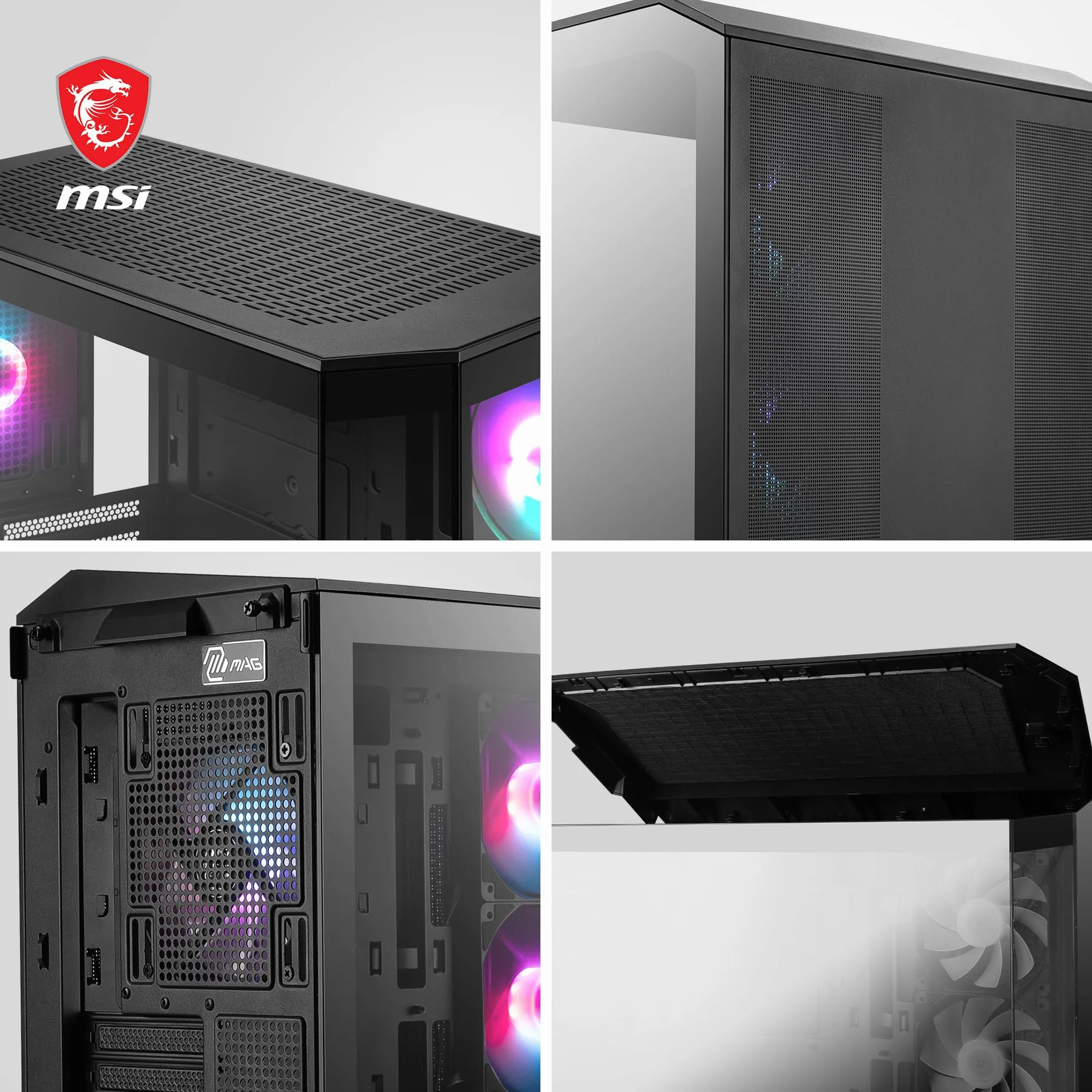 MSI MAG PANO M100R PZ mATX obudowa PC 3x120 mm wentylator ARGB Reverse Blade ARGB 120 mm koncentrator