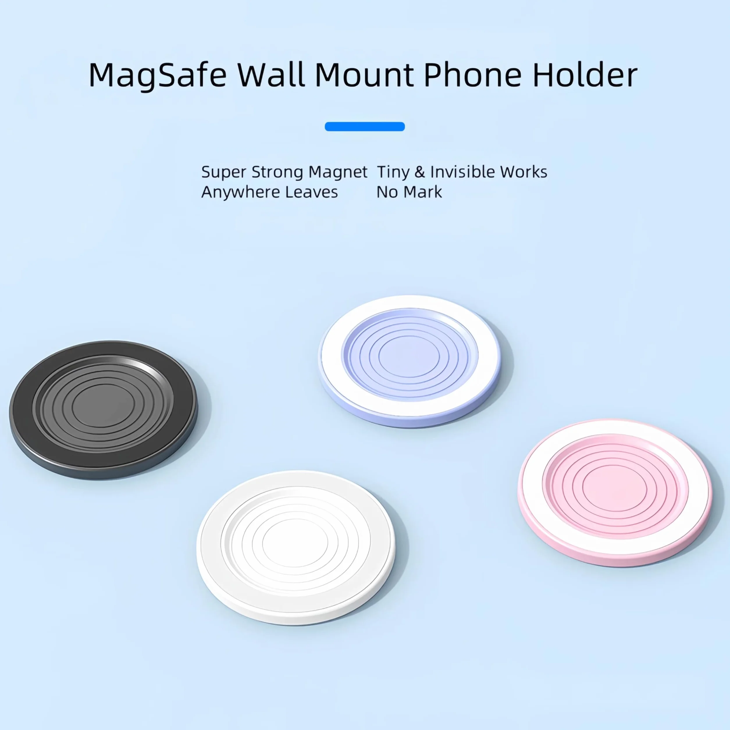 NEO+ Magnetyczny uchwyt ścienny z magnesem N52, mocny uchwyt 900 g, kompatybilny z iPhone 17-12, kompatybilny z MagSafe i innymi telefonami, uniwersalny uchwyt na telefon komórkowy z pierścieniem