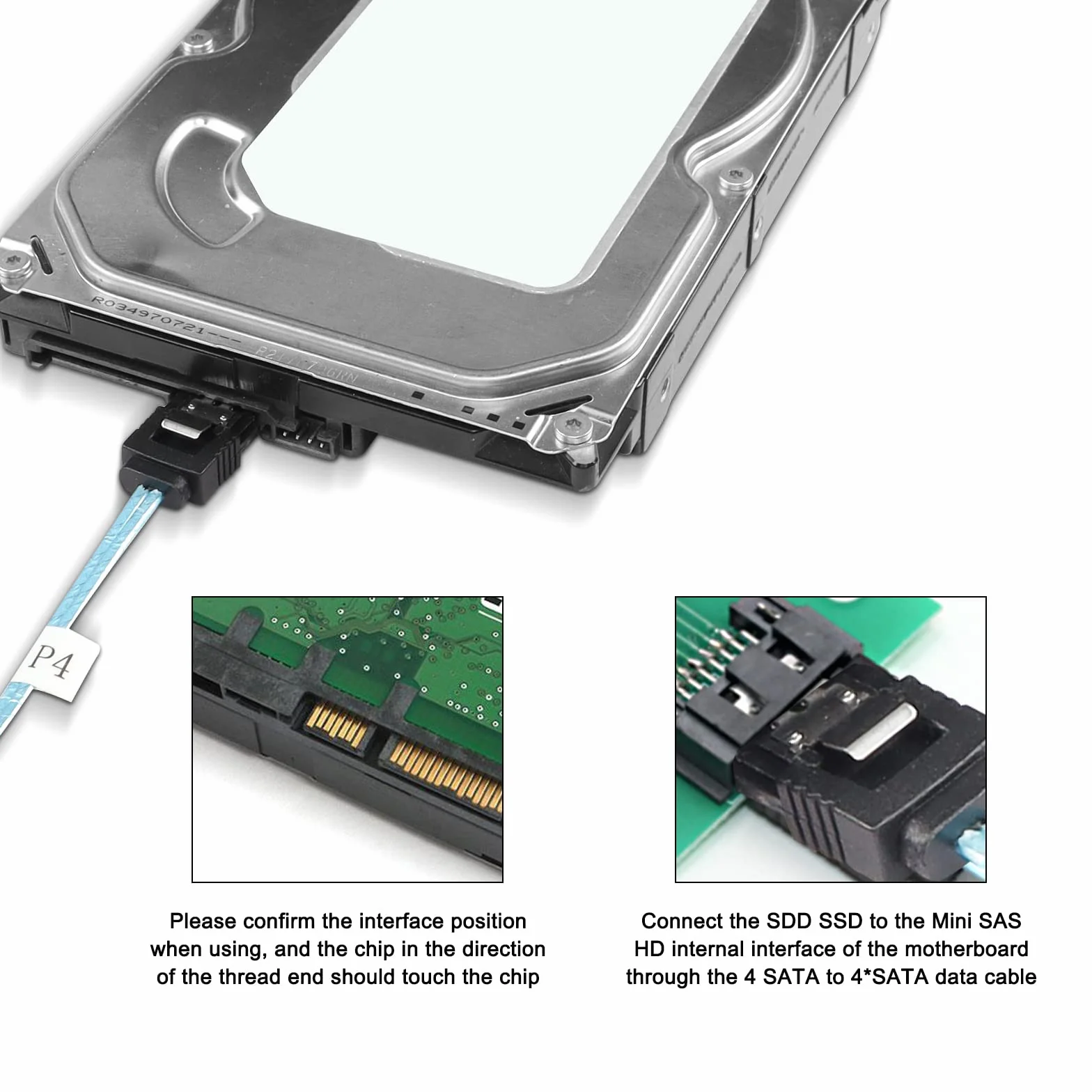 Slimline SAS 4.0 SFF-8654 4i 38 Pin Host do SATA 7 Pin X4 kabel transmisji danych serwer 0,5M