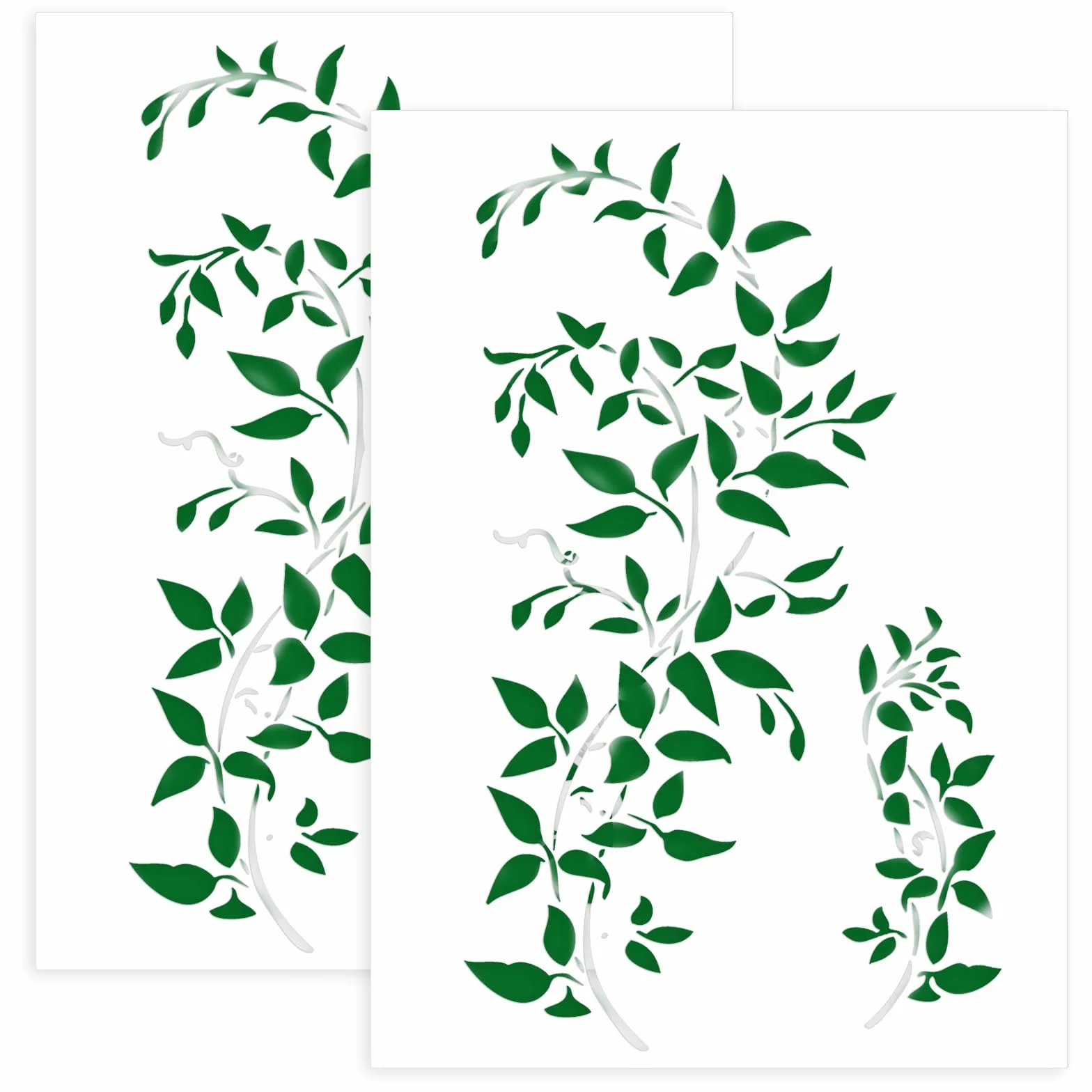 2 duże szablony do malowania kwiatów, 30 x 21 cm, rozmiar A4, wielokrotnego użytku, tworzywo sztuczne, szablony ścienne, szablon do rysowania mebli, płótna, dekoracja domu