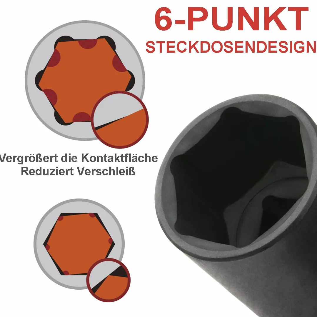 Awang Kraft zestaw nasadek do wkrętarki udarowej 1/2" 8-24 mm z 5, 10-calowym drążkiem przedłużającym, 1/4 Adatper 19 sztuk