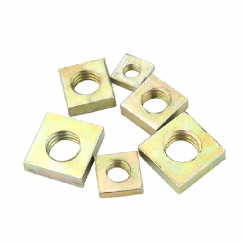 50Pcs Thin Square Nut DIN562 M3 M4 M5 M6 Color Zinc Plated Square Nuts(M4 50PCS)