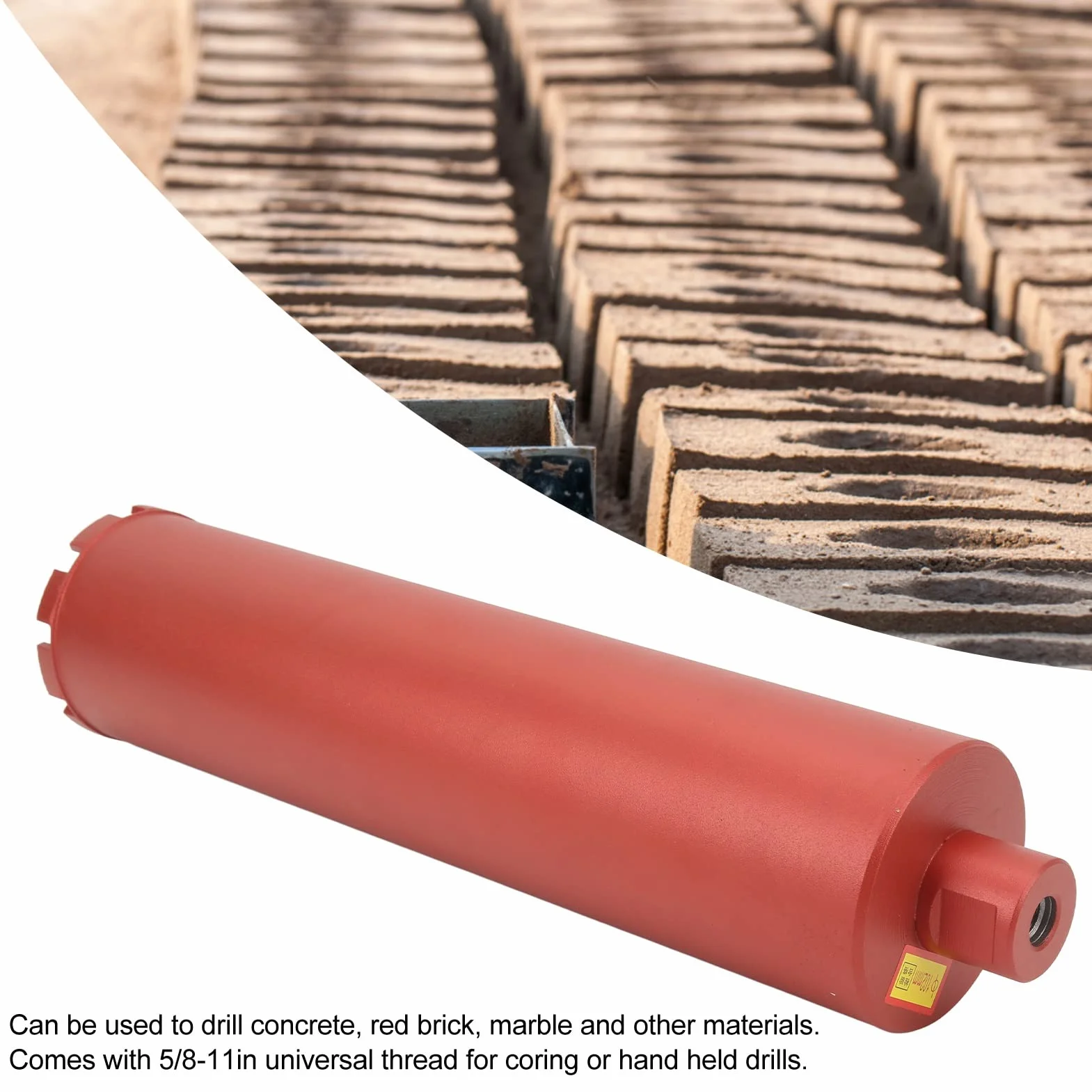 Wiertło rdzeniowe PolyGen do betonu Średnica 4 cali, długość 450 mm z gwintem 5/8-11 cali, diamentowe wiertło rdzeniowe do wycinania otworów na mokro/sucho
