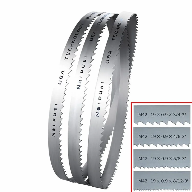 Bimetaliczny brzeszczot do piły taśmowej, 0,9 mm brzeszczot do piły taśmowej z twardego drewna, miękki metal M42 Bimetaliczny brzeszczot piły taśmowej./1 sztuka 8-12 zębów / długość 2120 mm