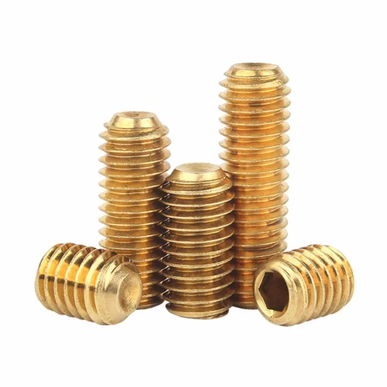 M2 x 4mm 50 Pcs Nasadka gniazda Śruby dociskowe Mosiądz Gniazdo sześciokątne Wkręty Bezgłowy Allen Pokrętło