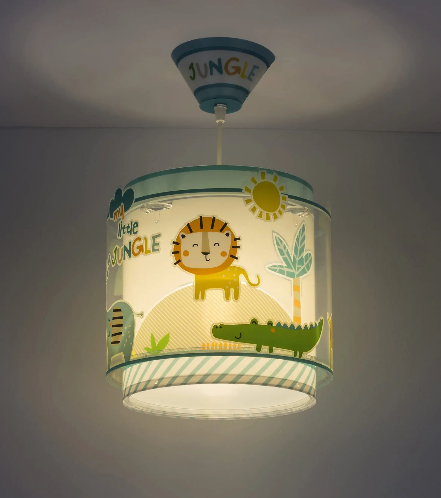 Dziecięca lampa sufitowa wisząca Dalber My Little Animals Jungle, 60 W, wielokolorowa, 76112