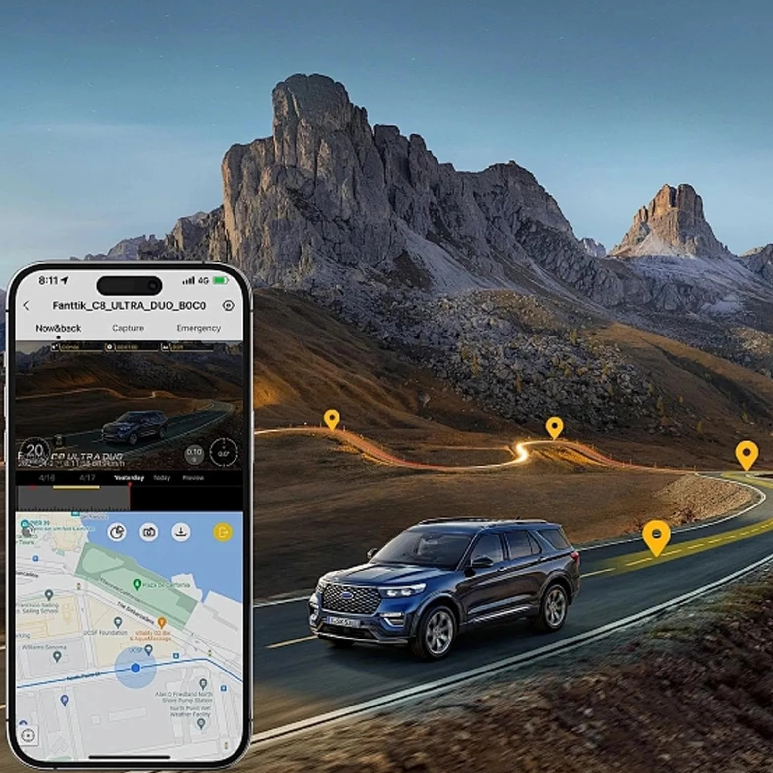 Smart GPS Vehicle Tracker for Cars Kids Elderly Assets