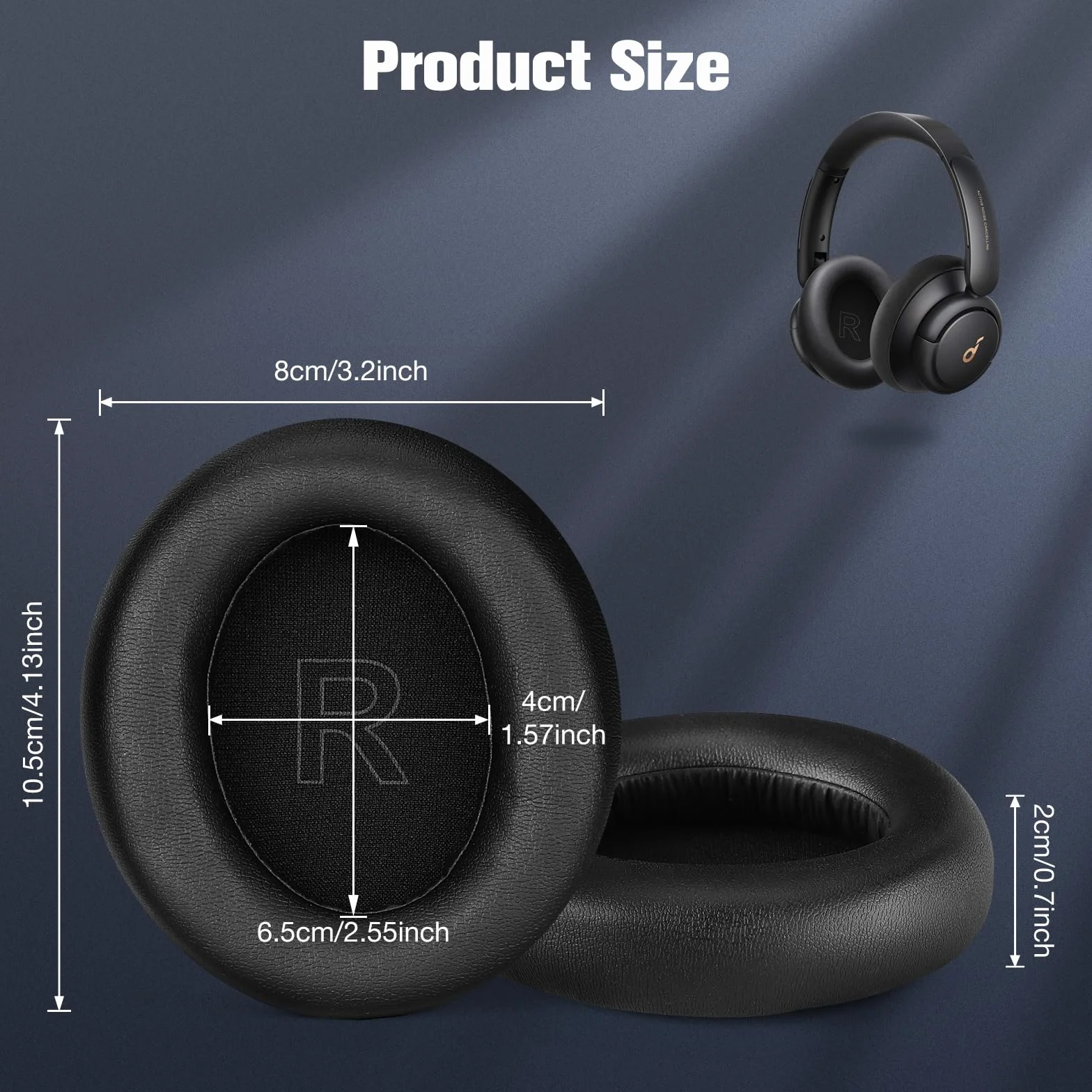Zapasowe nauszniki kompatybilne z Anker Soundcore Life Q30 Q35 bezprzewodowe i przewodowe słuchawki Bluetooth, zastępcze nauszniki, skóra proteinowa pianka
