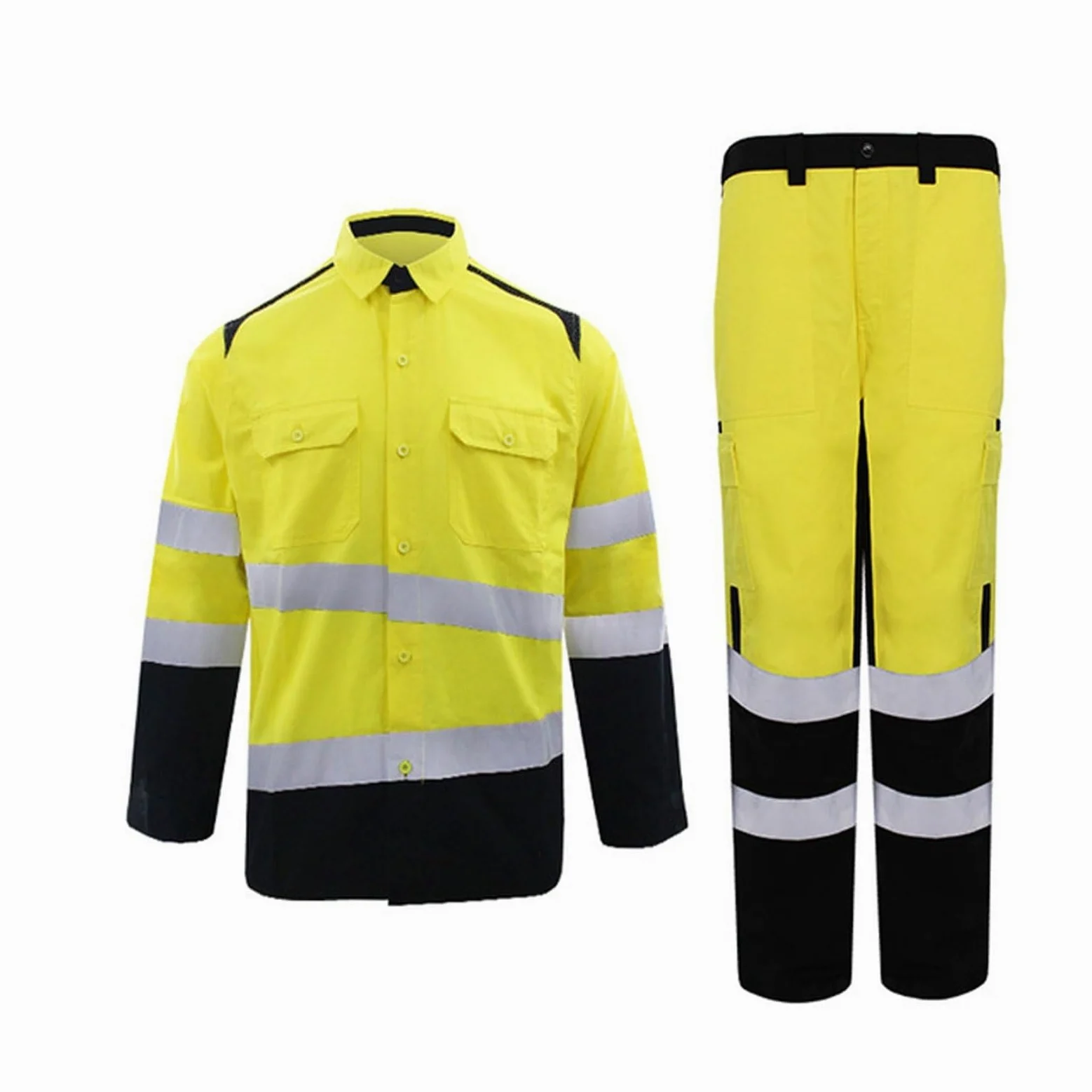 Kamizelka odblaskowa, Bawełniana kamizelka odblaskowa w paski żółta S-3XL(3XL)