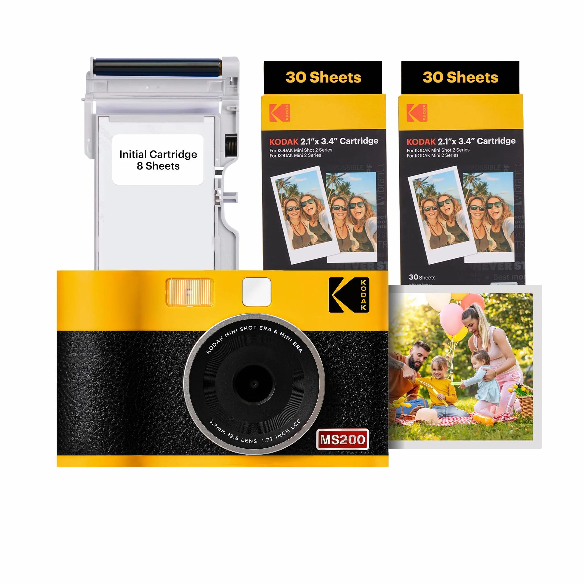 KODAK Mini Shot 2 ERA 4PASS 2-w-1 aparat i drukarka zdjęć 5,3x8,6 cm żółty