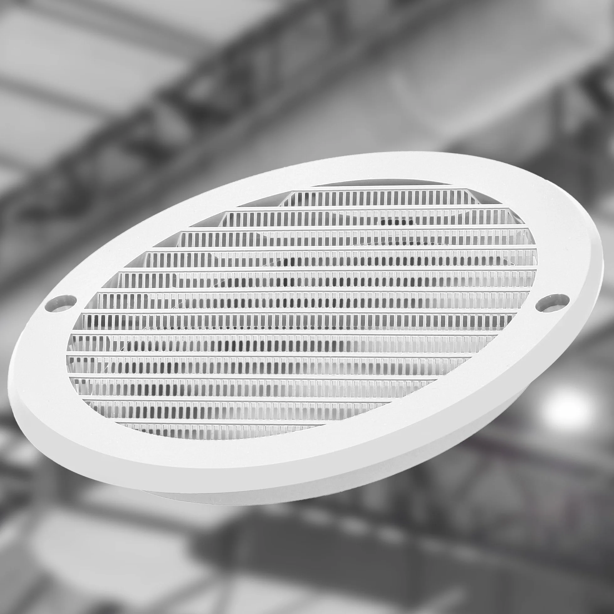 KOTARBAU® Okrągła Kratka Wentylacyjna - 160 MM - Wentylacja z Siatką - Plastikowa - Biała