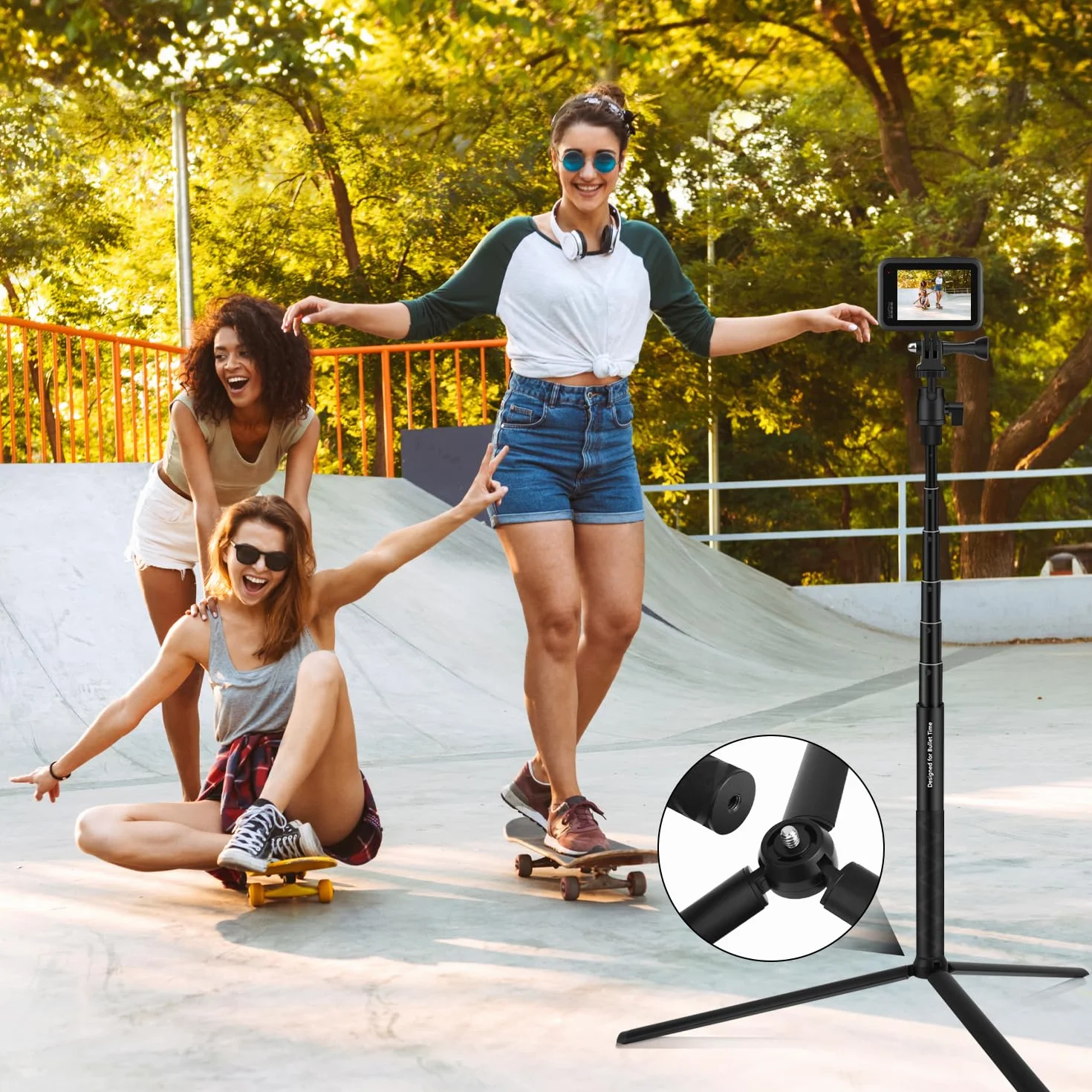 Wiseten Kijek do Selfie 130 cm Statyw Handheld Pole do GoPro Hero Black Insta360 X3/X4/One XR/RS