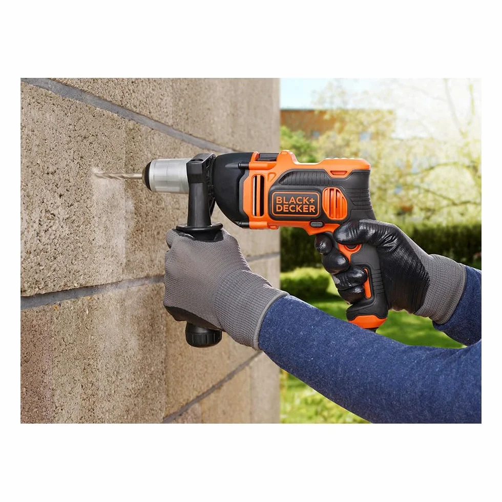 BLACK & DECKER Solidny Taladro percutor 850w, portawiertłos 13mm metal, 0-3.100 rpm, 54.400 ipm. incluye 3 wiertłos (mampostería), 3 wiertłos (drewno dla profesjonalistów i majsterkowiczów 850w 13mm