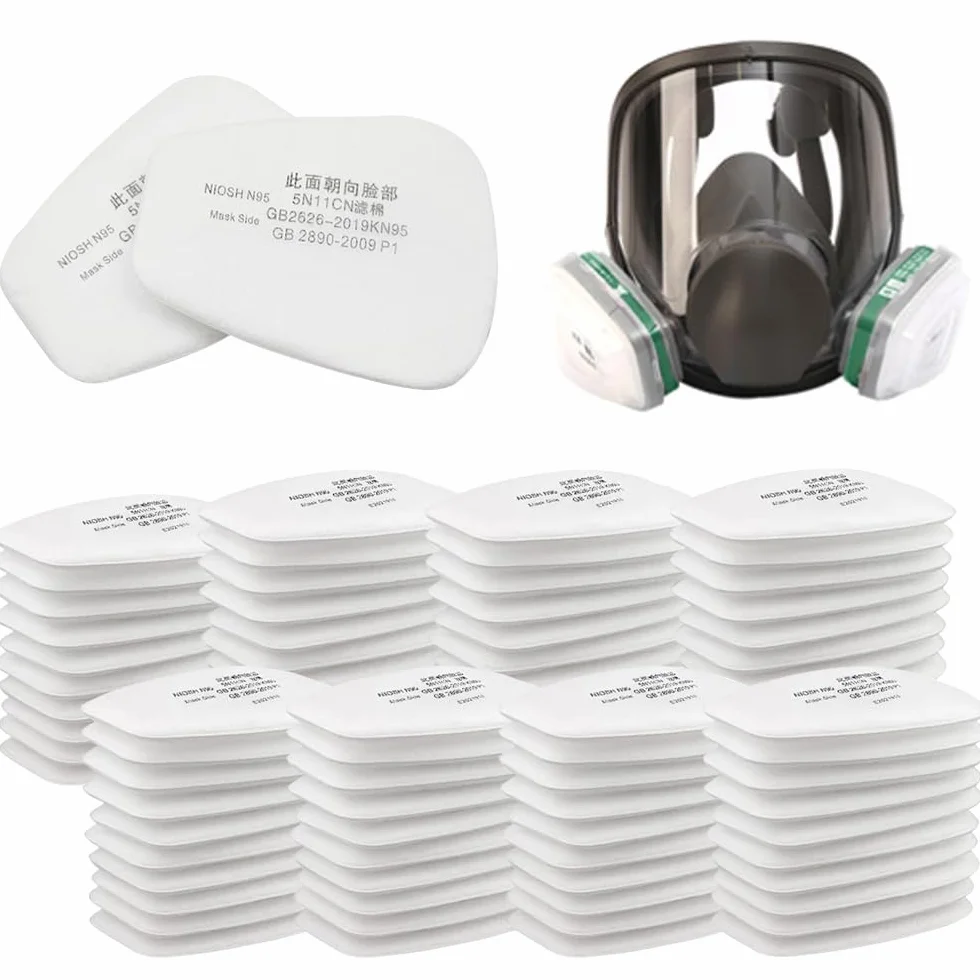 80 filtrów bawełnianych, 5N11CN, filtr wkładany, zestaw filtrów do maski oddechowej, filtr przeciwko oparom organicznym, zestaw filtrów do 6200, 6502, 6800, 7502