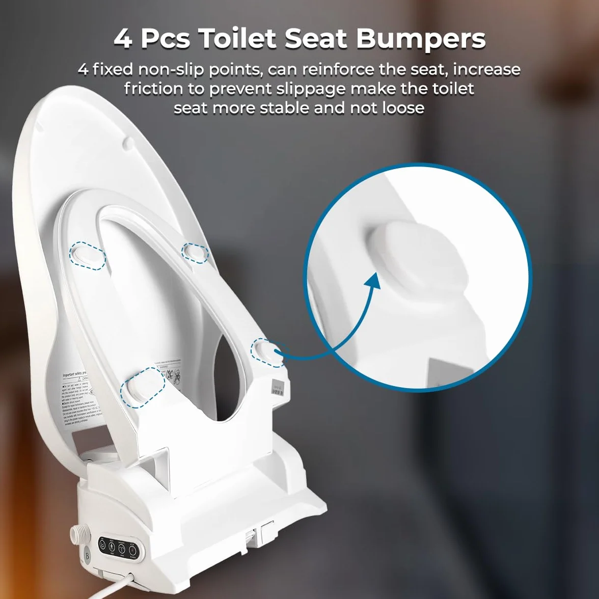 GenieBidet Elektryczny podgrzewany inteligentny bidet, nieograniczona ciepła woda, samooczyszczające się, podgrzewane siedzenie, wydłużone, bezprzewodowy pilot zdalnego sterowania, wygodna lampka