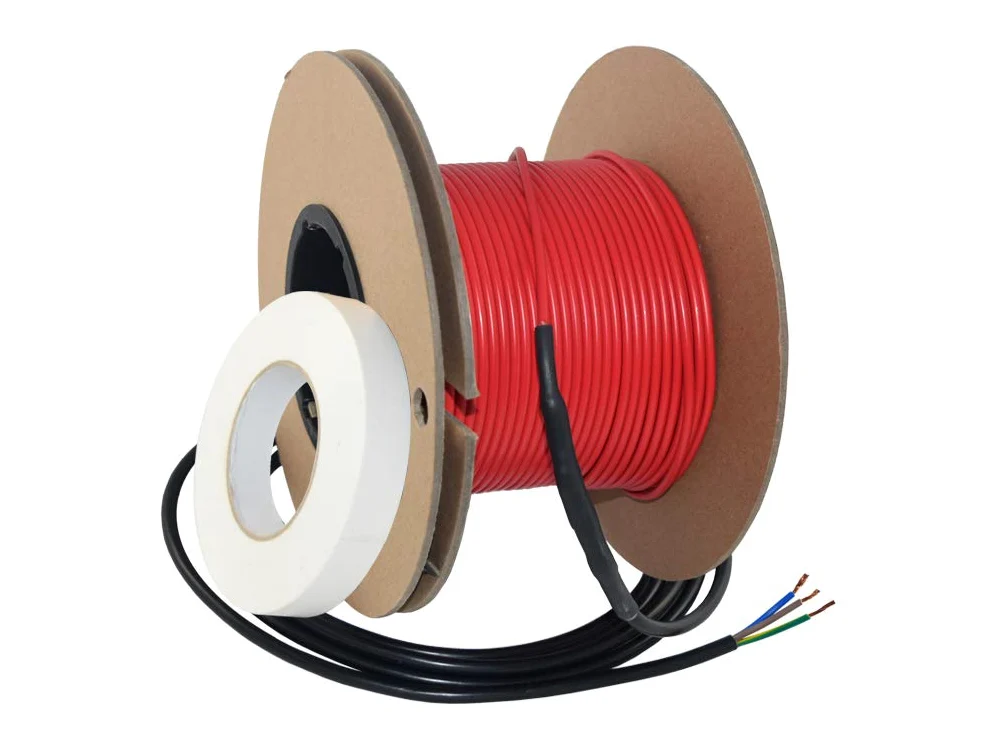 Extherm Twin elektryczny kabel grzewczy do ogrzewania podłogowego, 16 W/m, łącznie 800 W (50 m) do powierzchni grzewczej 4-8 m²
