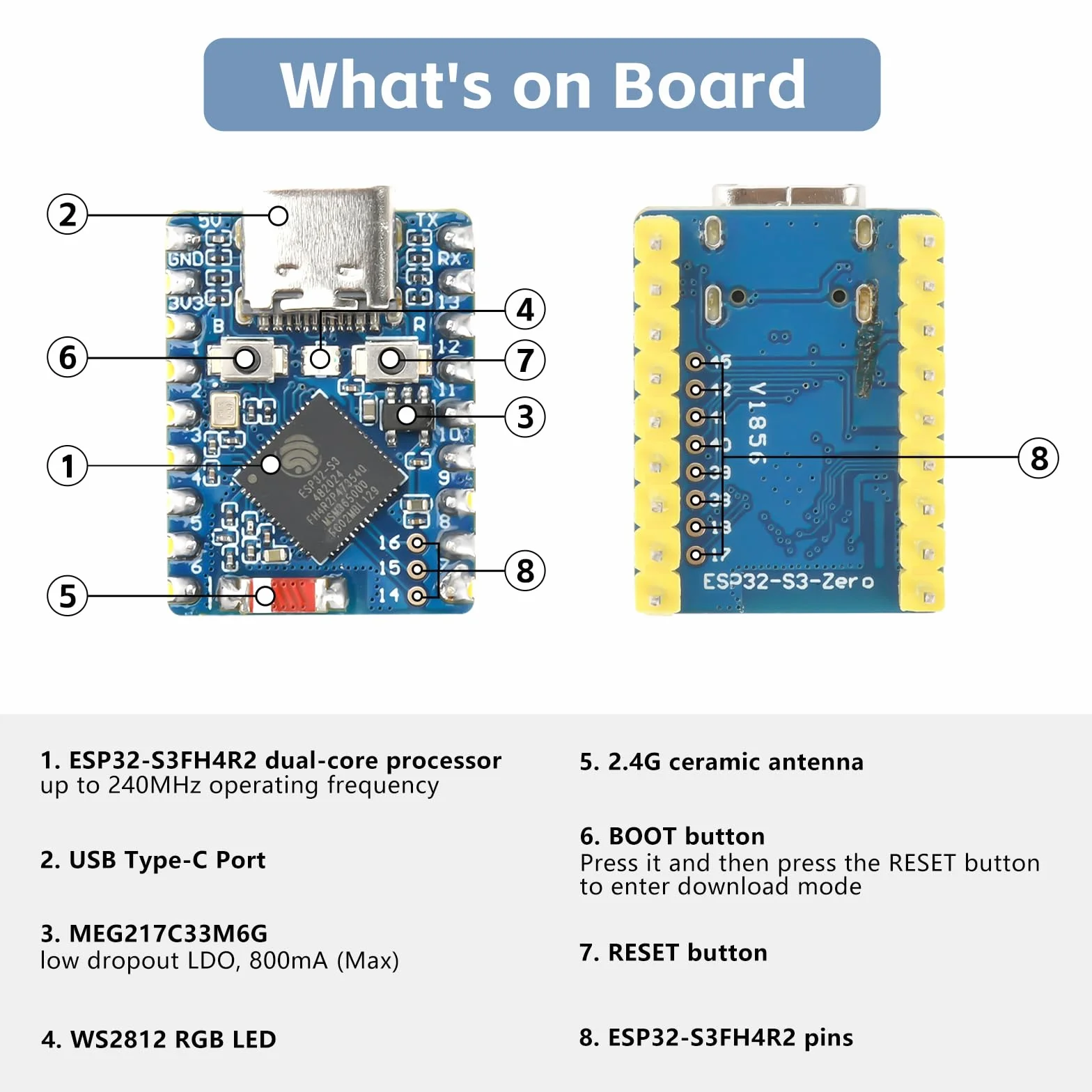 diymore 3 szt. ESP32-S3 Mini Development Board, ESP32 Mini bazująca na procesorze dwurdzeniowym ESP32-S3FH4R2, częstotliwość główna 240 MHz, 2,4 GHz WiFi BT