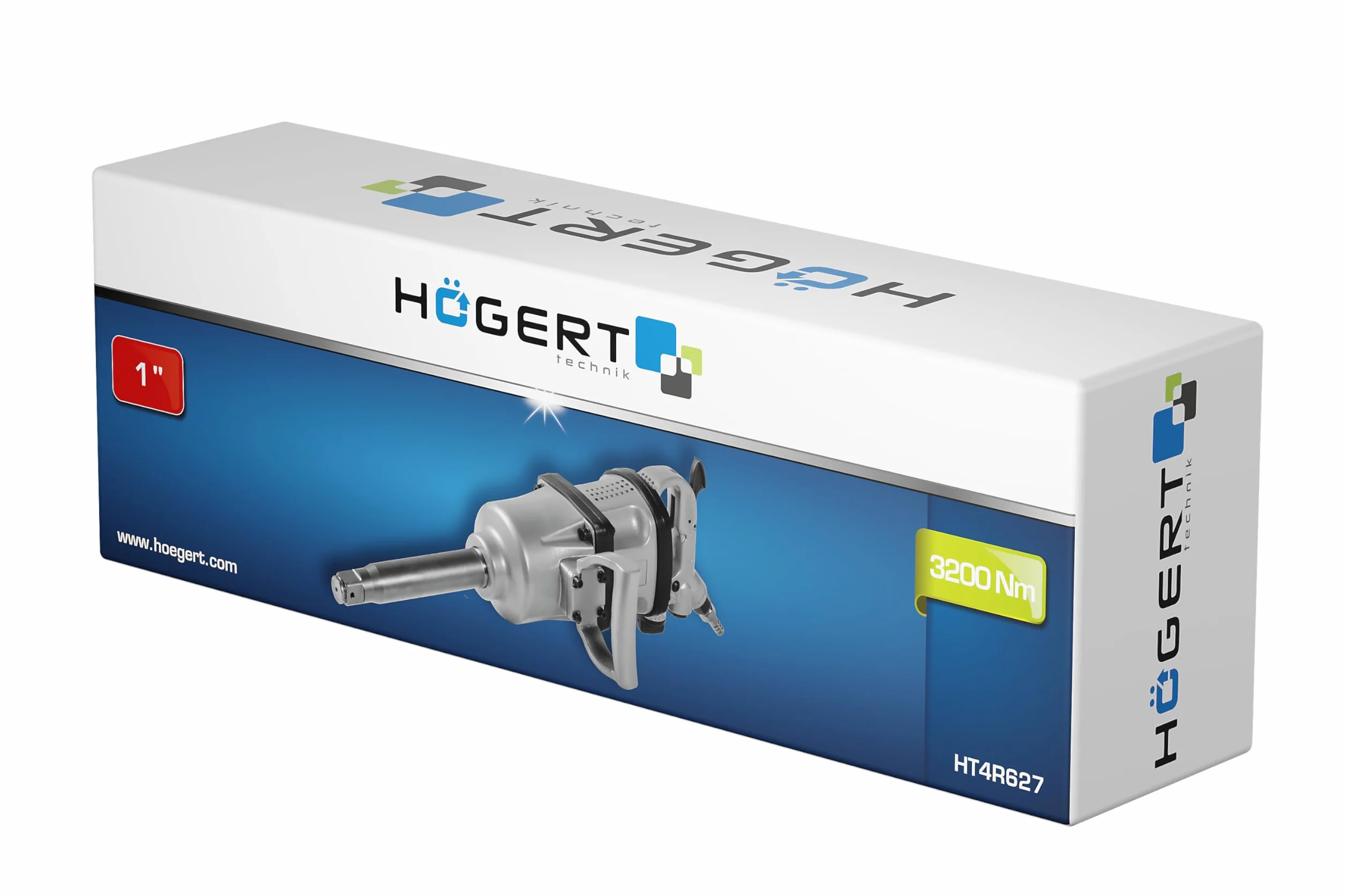 Högert Technik - Klucz pneumatyczny 1" 3200 Nm | 1-calowy klucz pneumatyczny z napędem czworokątnym | klucz pneumatyczny | profesjonalne narzędzia
