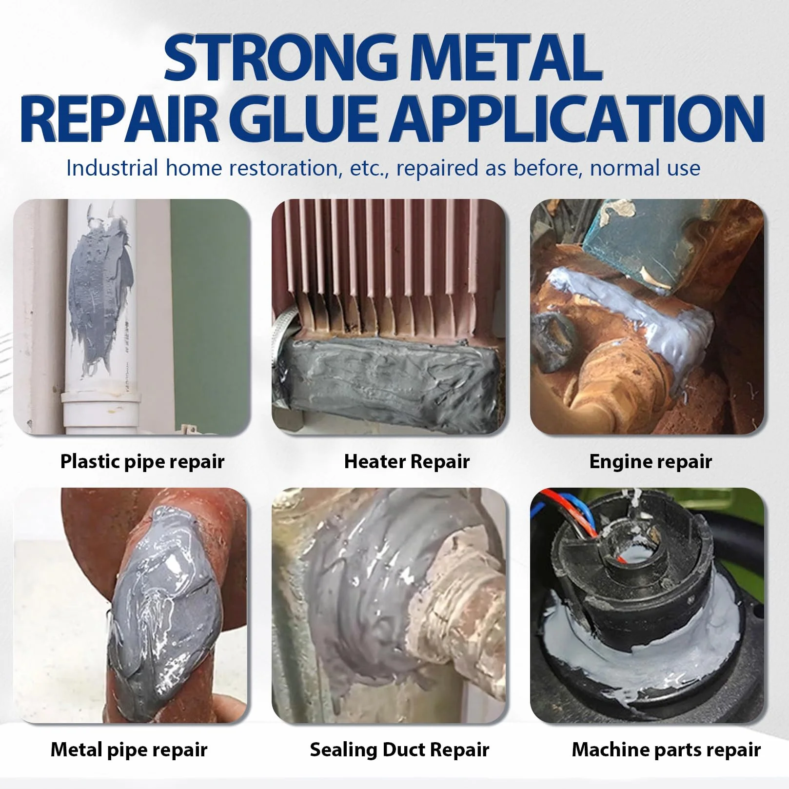 Klej naprawczy do metalu, 80g kleju epoksydowego do metalu, ciężkiego obciążenia, odpornego na wysokie temperatury, klej odporny na metal do metalu, tworzywa sztucznego, stali nierdzewnej